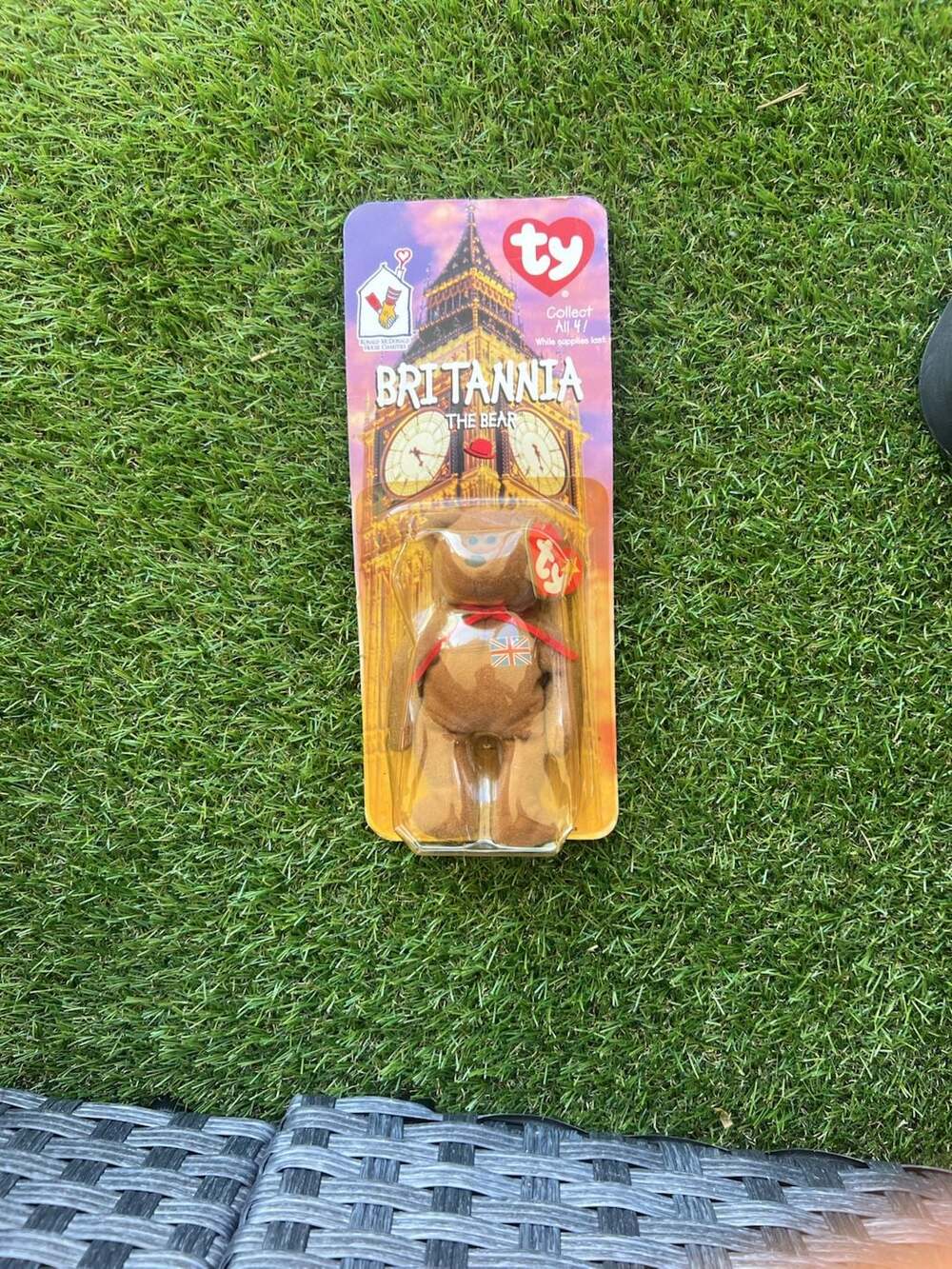 BRITANNIA THE BEAR ERROR 1993 OAKBROOK TAG TY MC DONALDS MINI BEANIE BABYRetired
